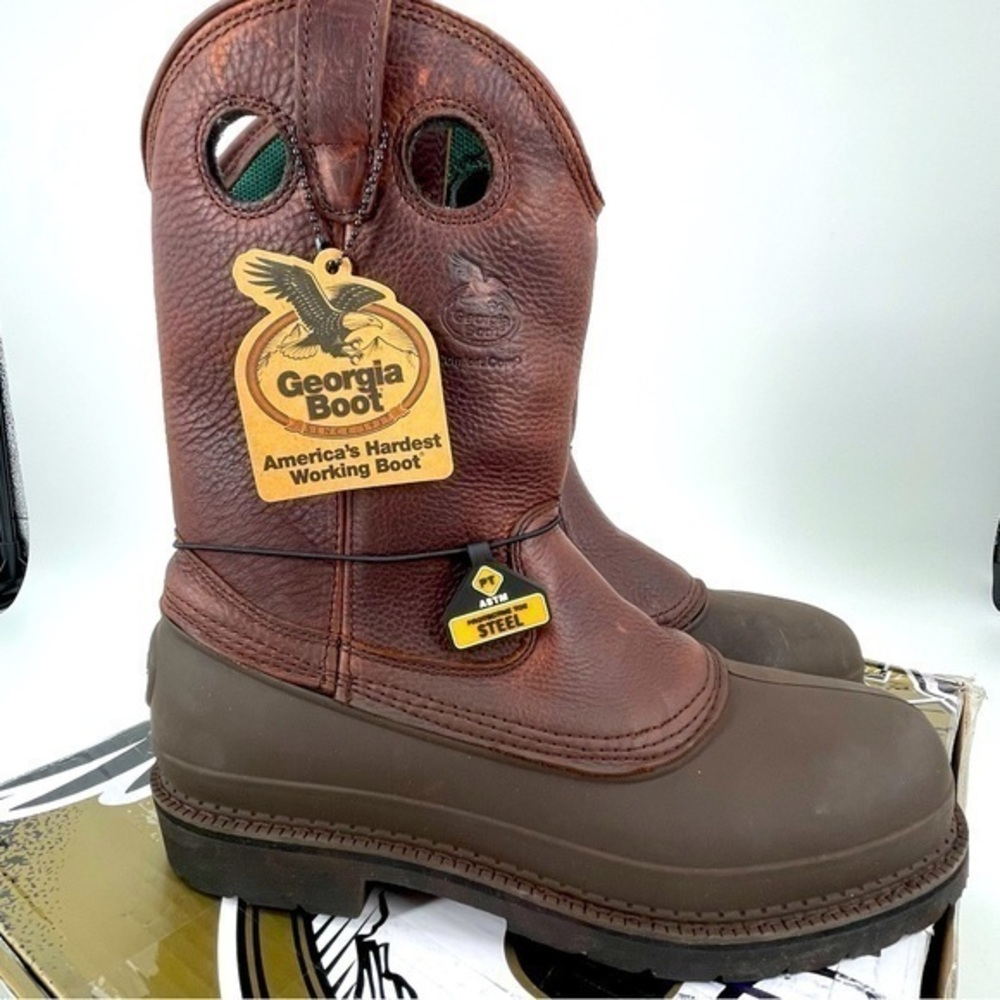 Georgia Men’s Muddog Steel Toe Comfort Core Work Boots Size 12 NWT‎